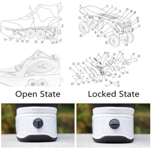 NIB Multifunctional Roller Skates Shoes - Picture 5 of 16